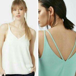Topshop V back cut out strap tank BLACK